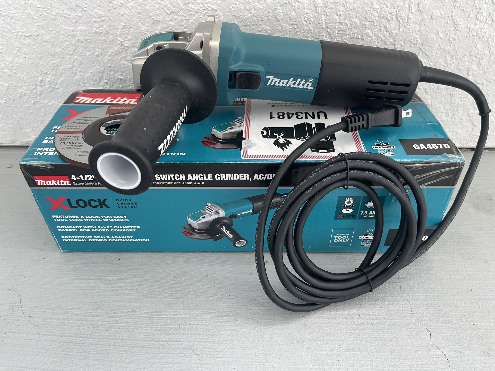 7.5 Amp Corded 4-1/2 in. X-LOCK Angle Grinder with AC/DC Switch