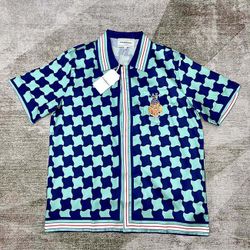 Casablanca Castle Print Short Sleeved Silk Shirt 