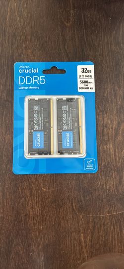 Micron Crucial 32GB DDR5 Laptop Memory 5600MT/s SODIMM Kit
