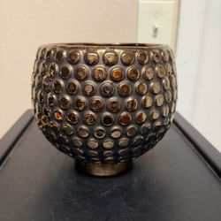 Ceramic Metallic Bronze Hobnail Planter Pot