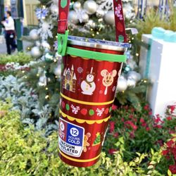 Disney Tumbler 2020 Disneyland Parks Christmas Insulated Mug Sipper Cup Holiday