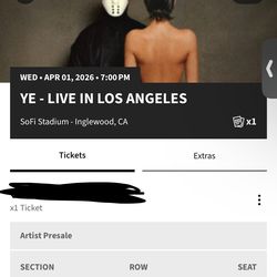 Ye Live in Los Angeles – Section 233 Row 21 Seat 13