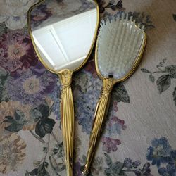 Antique Brush & Mirror Set