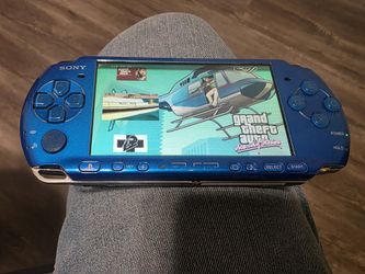 Playstation Psp 3000 Blue Mod--ded Video Game Console