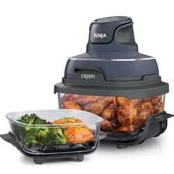 Ninja Crispi 4-in-1 Glass Air Fryer | 450°F | Non-Toxic | 4QT & 6-Cup Glass Containers w/Lids | Microwave, Freezer, Dishwasher Safe | Max Crisp, Air F
