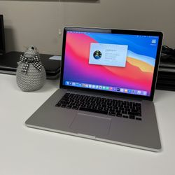 Apple 2015 15” MacBook Pro Retina 2.2ghz Quad Core i7 16GB RAM 256gb Flash macOS Big Sur 