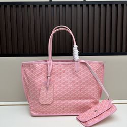 A pink tote bag
