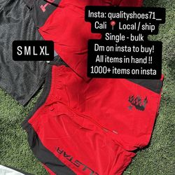 Red Black Hellstar Shorts 