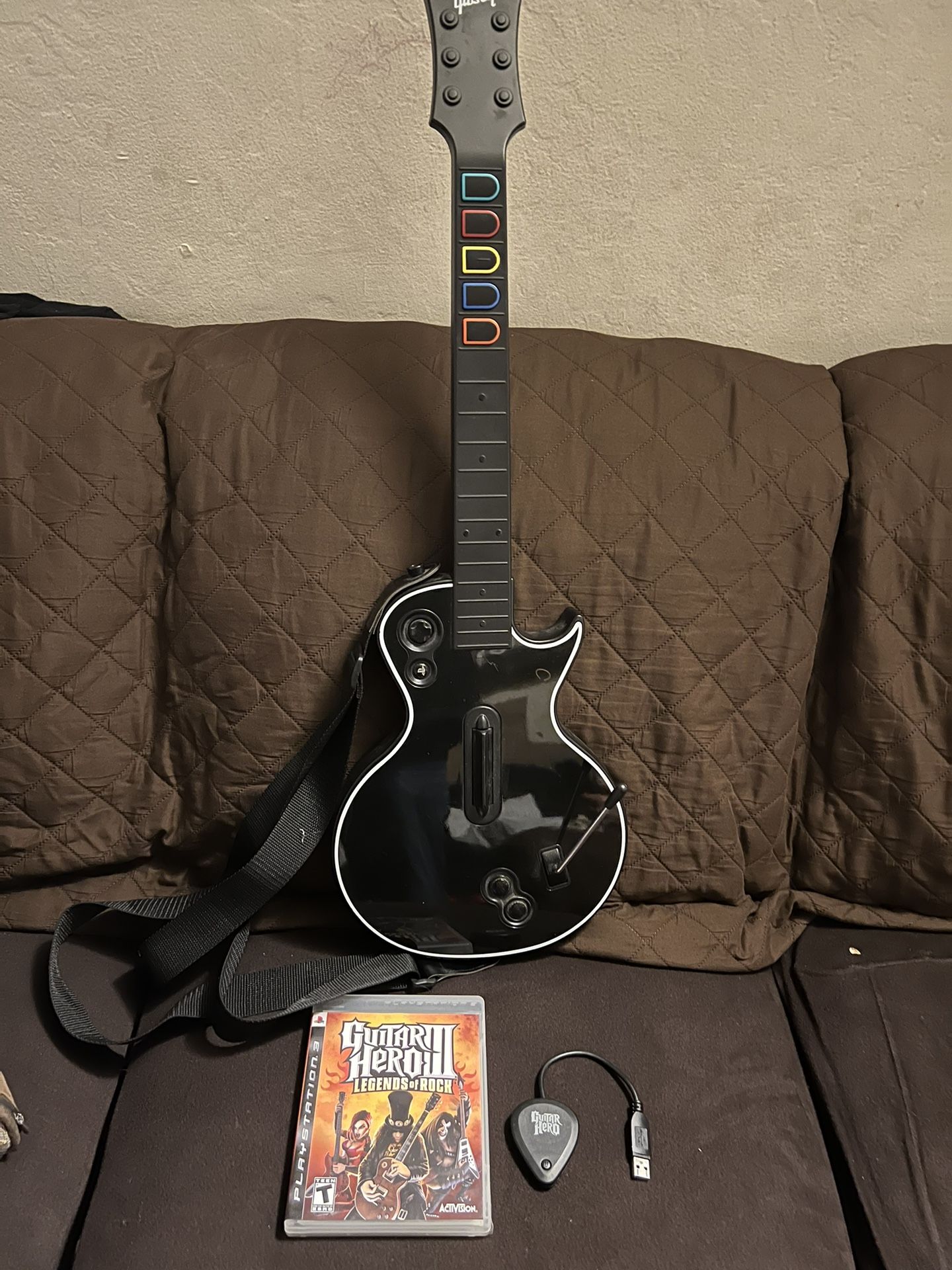 Guitar Hero Les Paul Gibson Wireless PS3 Sony Playstation 3 With Dongle