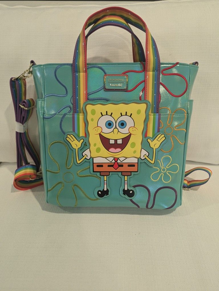 Loungefly SpongeBob SquarePants 25th Anniversary Imagination Convertible Backpack & Tote Bag.