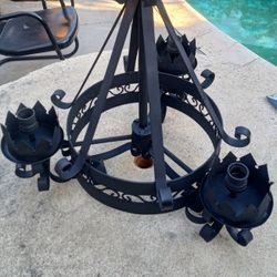 Medieval Wrought Iron Chandelier