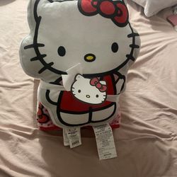 Big Hello Kitty Blanket And Pillow Very Great Birthday Gift!