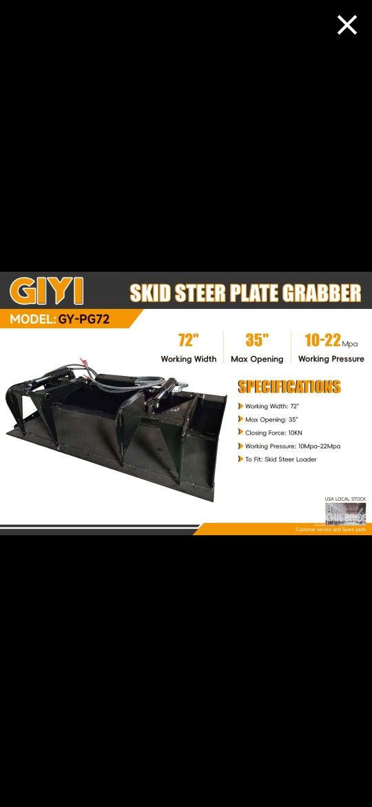 Bobcat Skidsteer Grapple Bucket 72" NEW