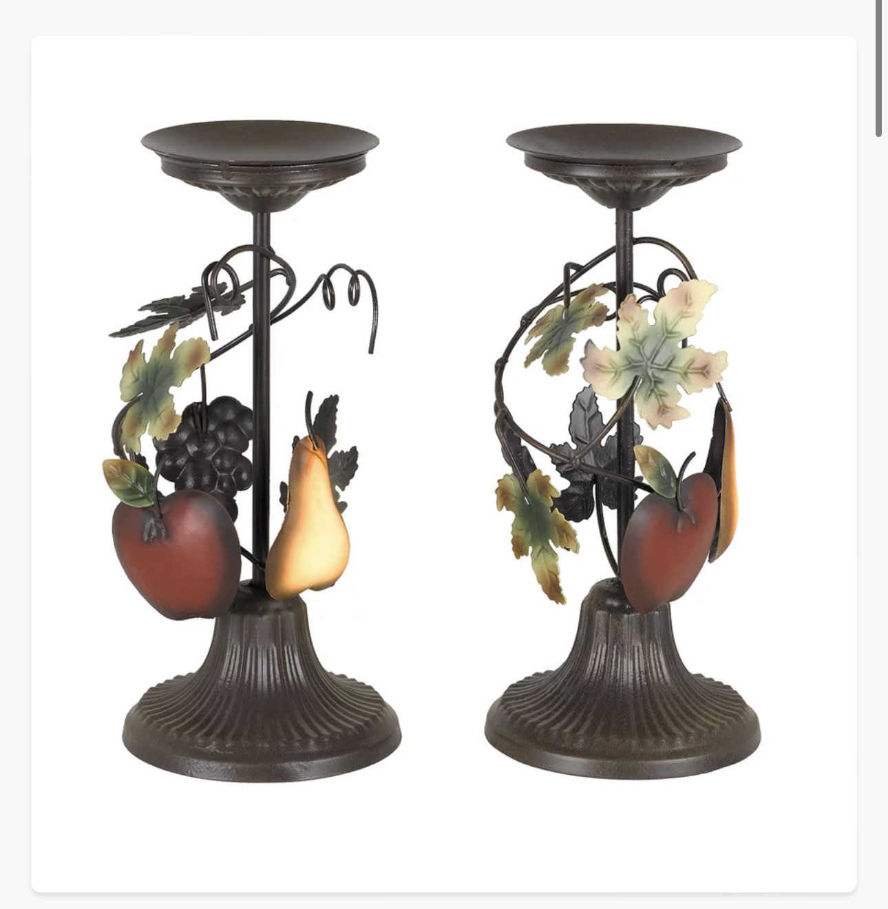 Home Interiors sonoma villa pattern metal candle holders