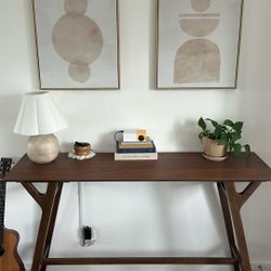 Walnut Console Table & Frames