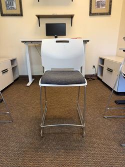 Stools with Backrest & Padded Seat
