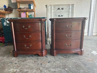 Broyhill Pair of Cherry Wood 3-Drawer Nightstands includes delivery locally!