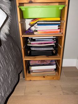 Small Wooden Bookshelf 4-Shelf Unit