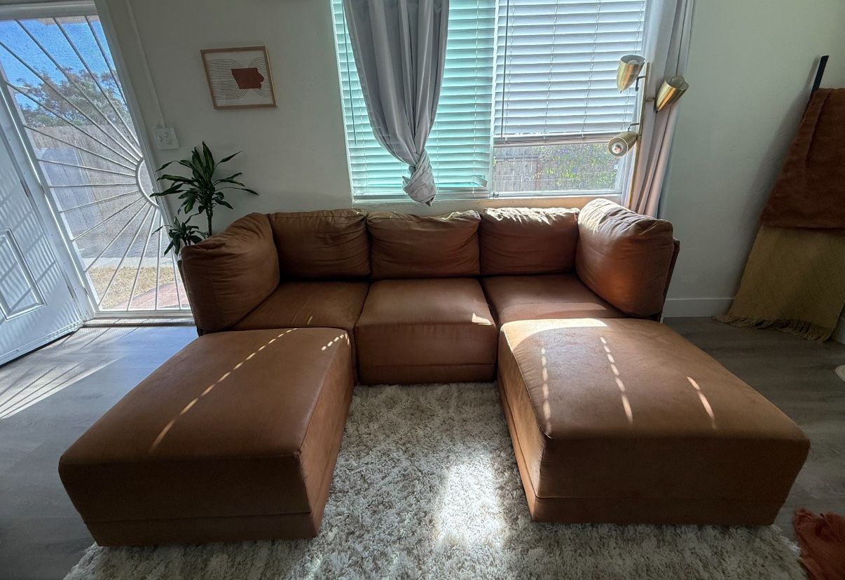 Faux Leather Couch