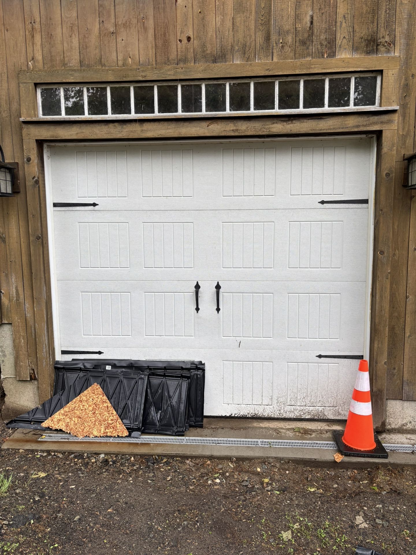Garage door with motor