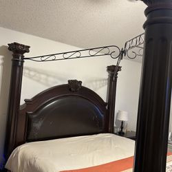 King Size Bedroom Set Antique Wood