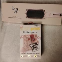 Insta Print Camera And Hair Straightening Brush