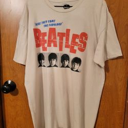 Beatles American Tour 1964 Cream T-Shirt Size 2XL