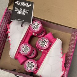 Crazy Skates (pink/white) size 1