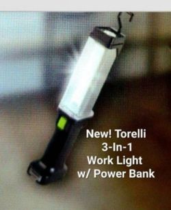New! Torelli Tools 3-in-1 Work Light With Power Bank