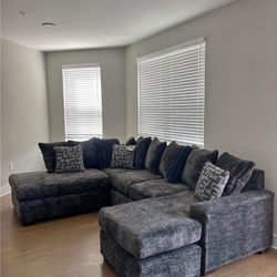 Brand New Dark Grey, Beige Huge Sectional Sofa | Pay After Delivery 🚚