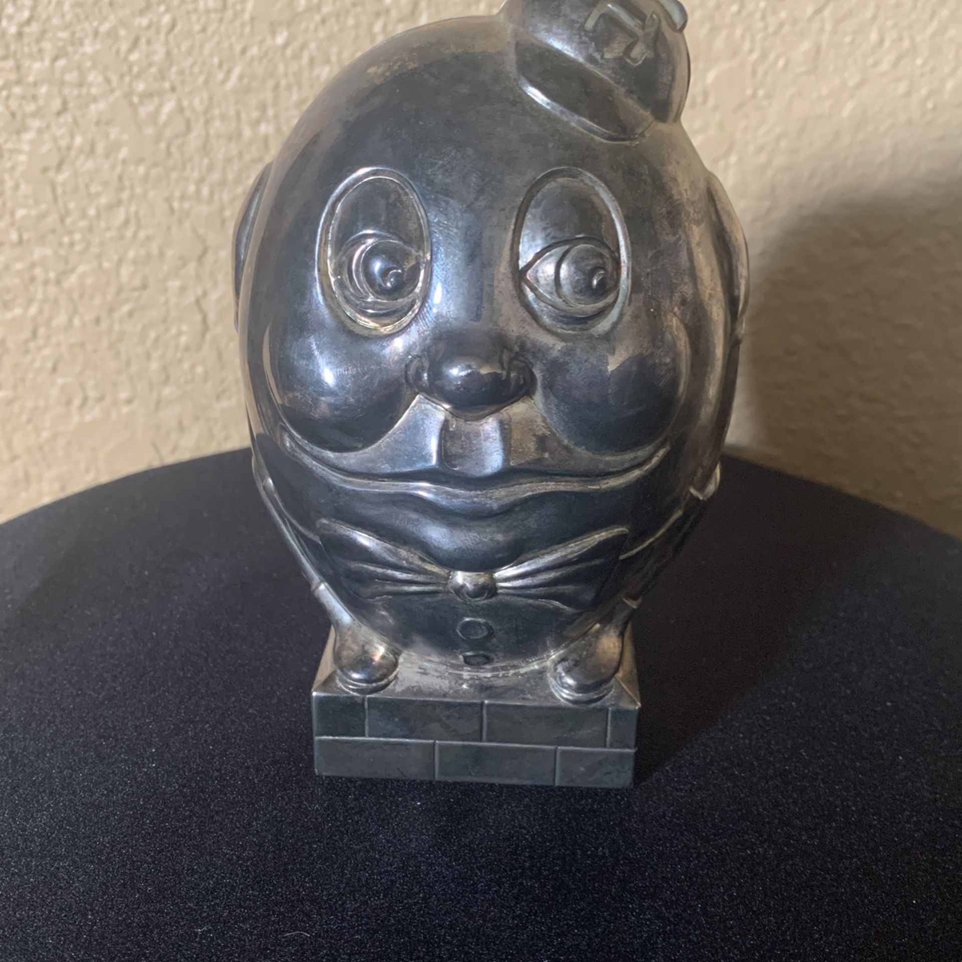 Vintage Oneida Ltd. Humpty Dumpty Bank Silver Plate Nice Patina 1994