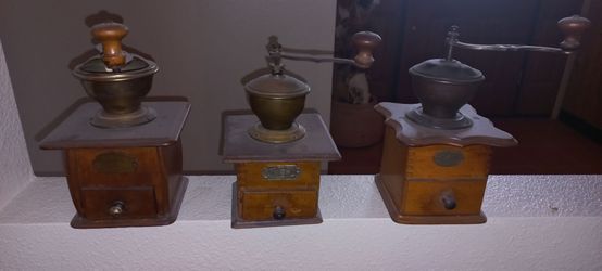 Vintage Coffee Grinders - Set of Three