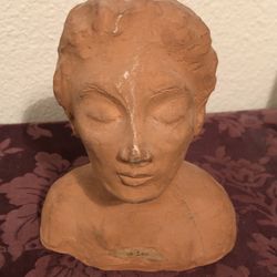 Vintage Clay Bust 