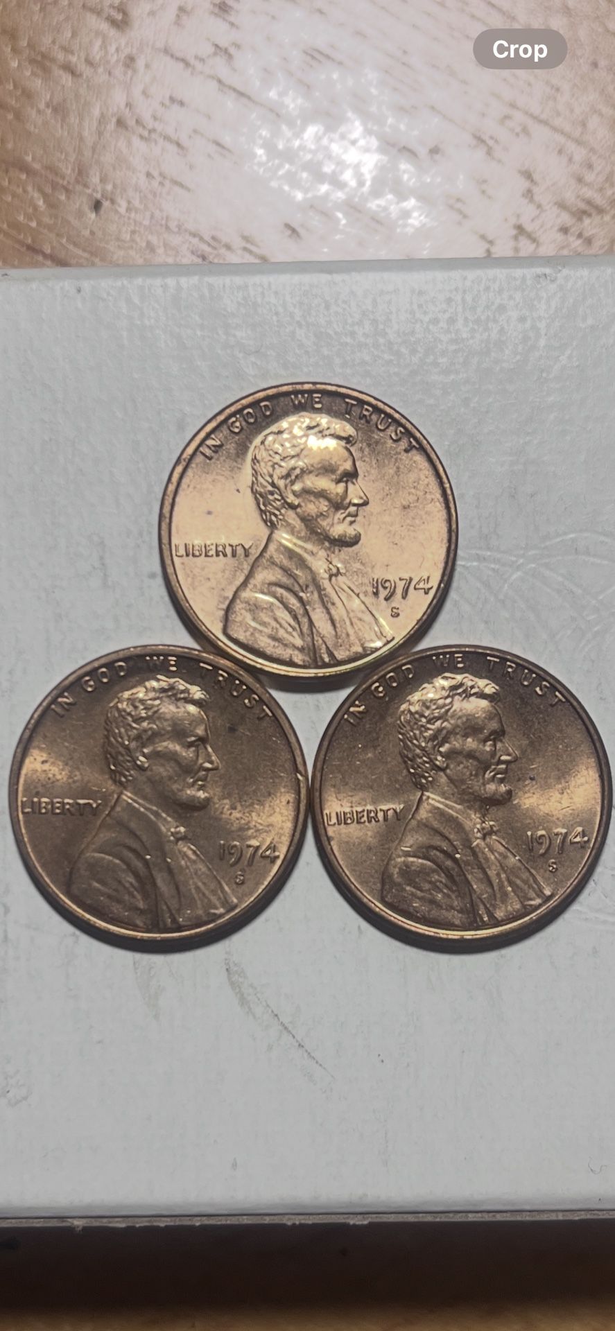 3 1974S Lincoln Memorial Pennies