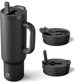 40 oz Tumbler with Handle and Flip Straw 100% Leak Resistant Tumbler with Lid 