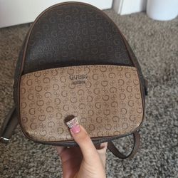  Brown/GUESS Mini Backpack 