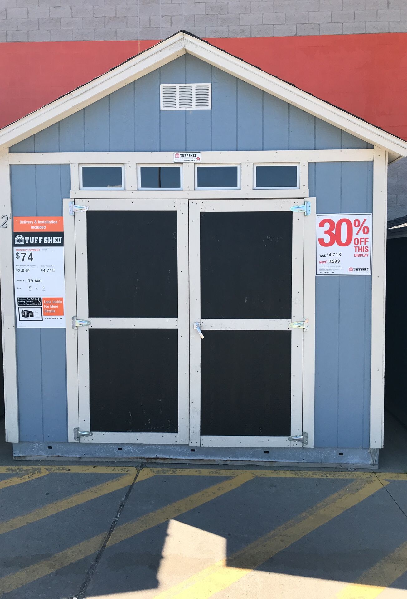 Tuff Shed tr800 10x12 former display was $4718 now $3299