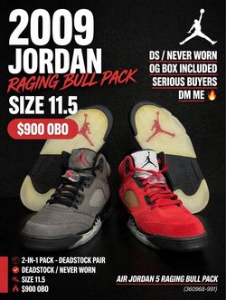 Jordan 5 countdown Raging Bull Pack 11.5