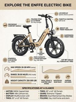 Enffe Folding Fat Tire Electric Bike