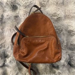Brown leather Fossil mini backpack