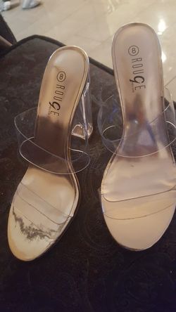 Clear gold heels