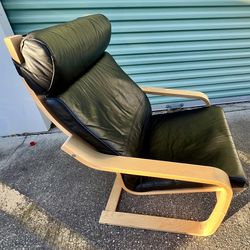 PRICED TO SELL: POÄNG Armchair, birch veneer With Faux Leather Cushion