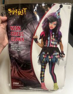 Spirit Neon Circus Clown Halloween Costume Child Medium
