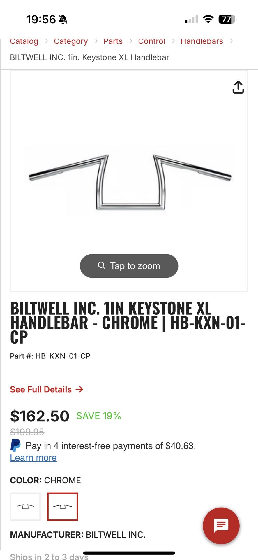 Biltwell Keystone XL 1” Handlebars