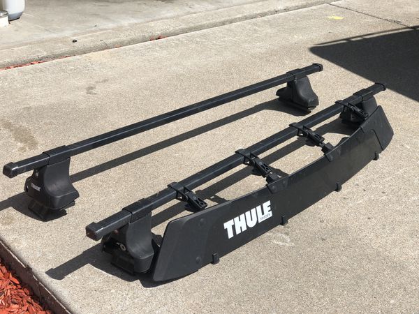 Thule roof rack 52inch square bars with fairing w/ bmw footpacks e36