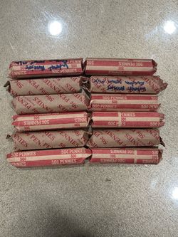 12 Rolled wheat Penny Coin Rolls year mix