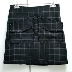 Black Plaid Skirt M