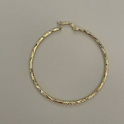 10k Yellow Gold Diamond Cut Hoop Earrings