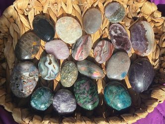 Crystal palm stones