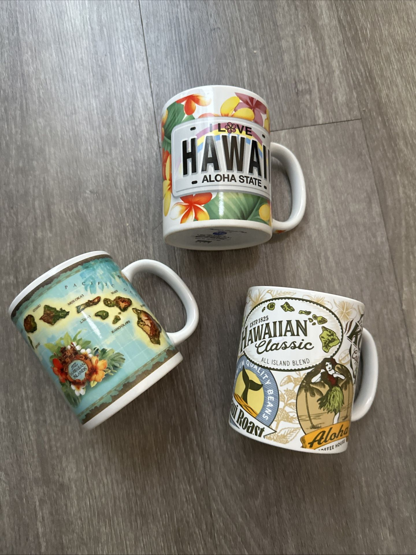 Coffee Mug Hawaii Set Of 3